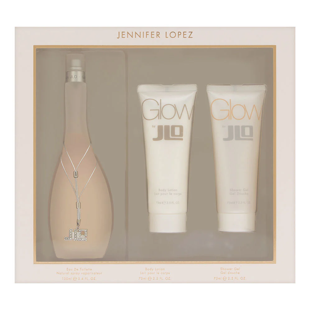 Jlo Glow 3Pc Set Eau de Toilette (3.4 oz Spray + 2.5 oz Body Lotion + 2.5 oz Shower Gel) for Women
