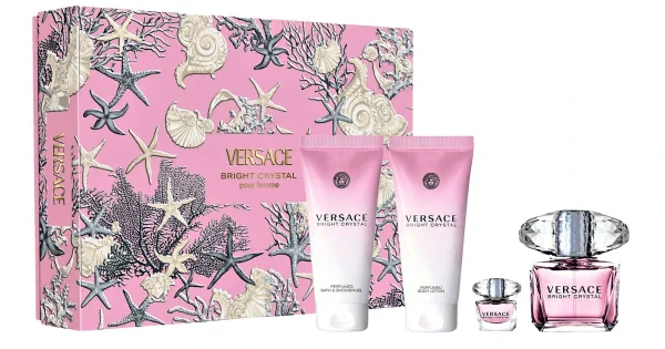 VERSACE BRIGHT CRYSTAL 3 pcs GIFT SET for Women 1.7 oz EDT Spray + BODY LOTION + GEL - Image 3