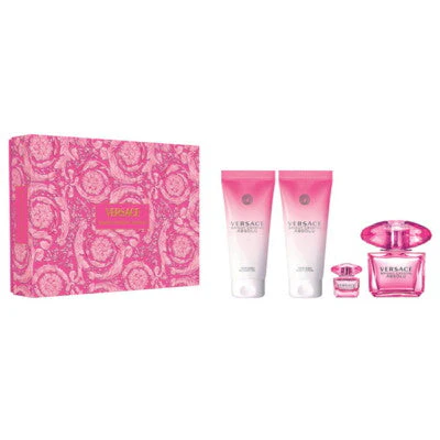 VERSACE BRIGHT CRYSTAL ABSOLU Eau de Parfum 4 pc Set includes (3.0 oz EDP Spray + 0.17 oz EDP + 3.4 oz Perfumed Shower Gel + 3.4 oz Perfumed Body Lotion) for Women
