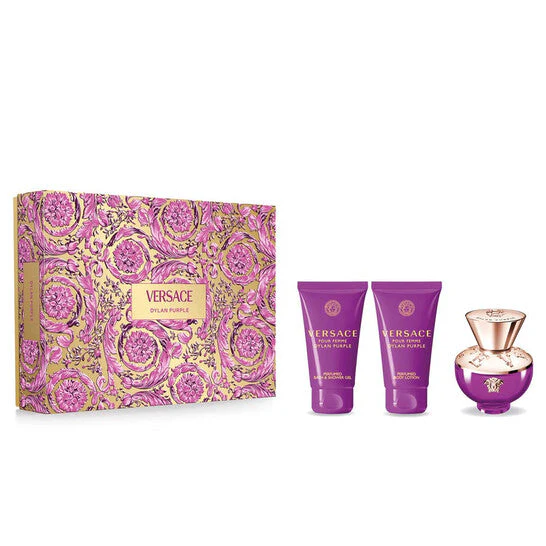 VERSACE Pour Femme Dylan Purple (H/B)3Pc Set(1.7Oz Edp Sp,1.7Oz Body Lotion,1.7Oz Shower Gel)for Women